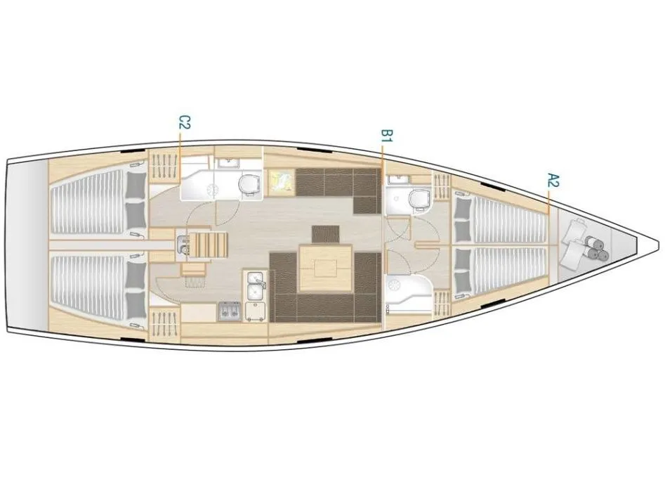 Celine 1: Stylish 4-Cabin Sailing Yacht in Marmaris - Fotoğraf 2