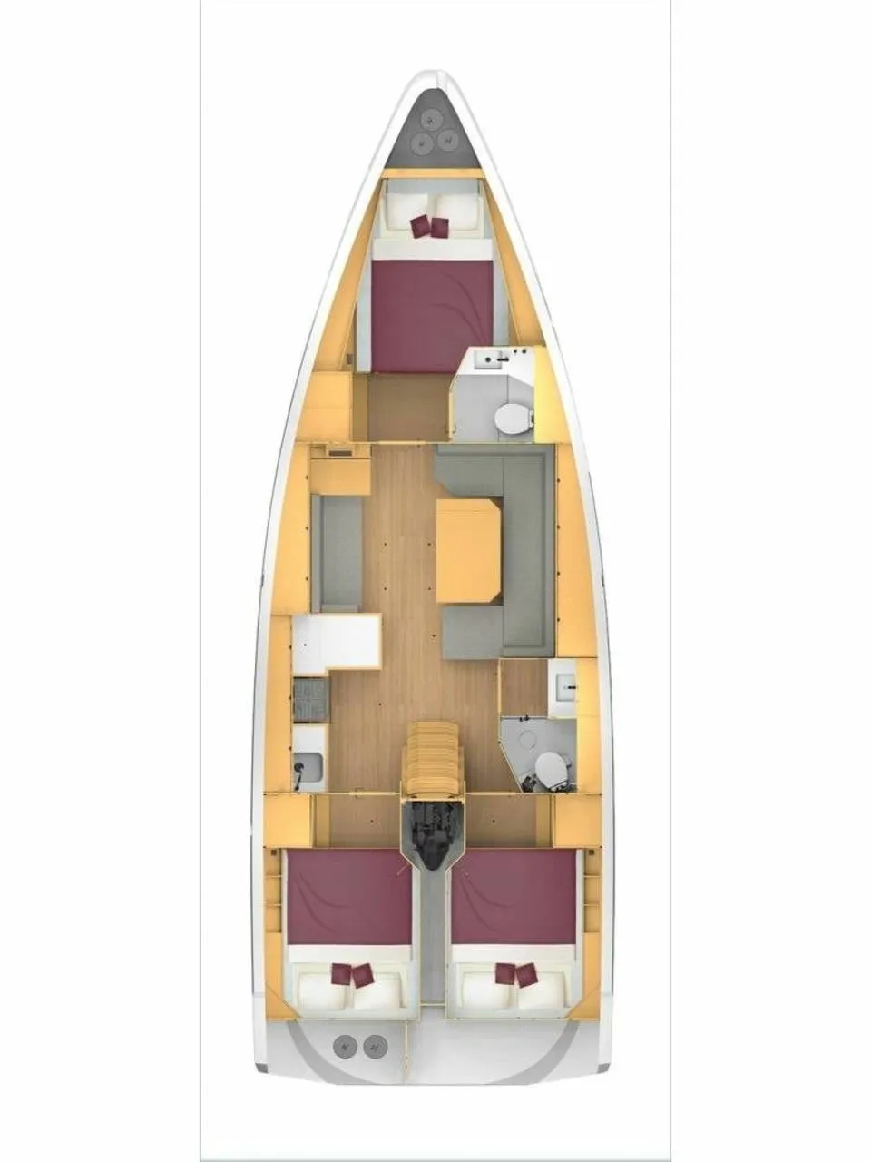 Marmaris 12.4m Kiralık 3 Kabinli Yelkenli Yat - Fotoğraf 2