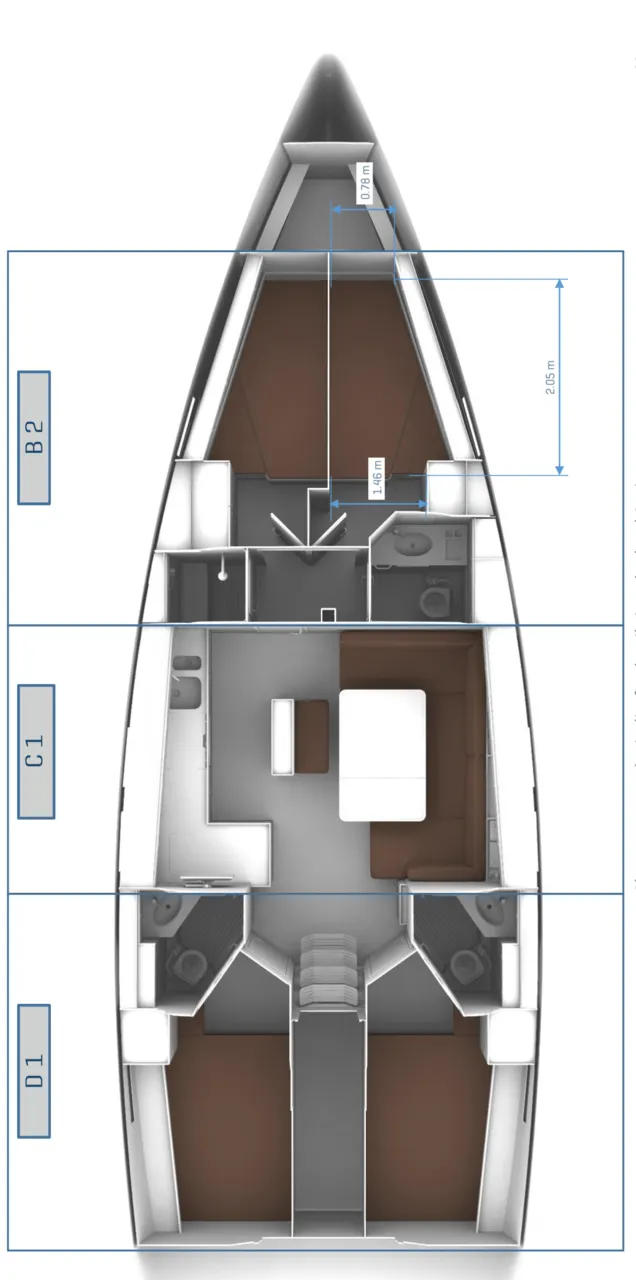 Marmaris Kiralık Bavaria Cruiser 46 14.27m Yelkenli Yat - Fotoğraf 2