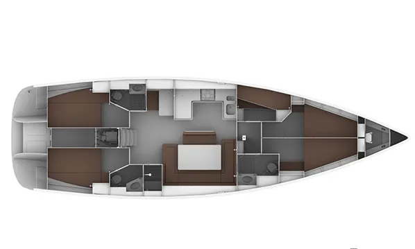 15.57m Fethiye Bavaria Cruiser 50 Sailing Yacht Hire - Fotoğraf 2