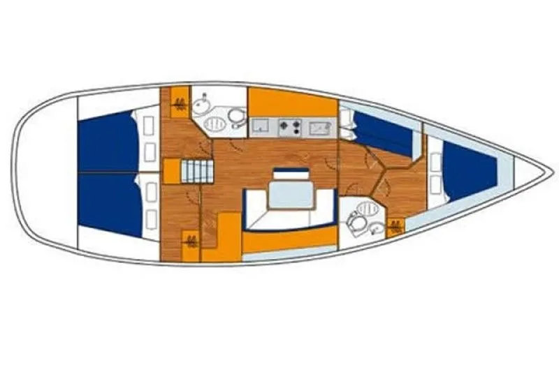 13.26м аренда Beneteau Cyclades 43.4 в Бодрум - Fotoğraf 2