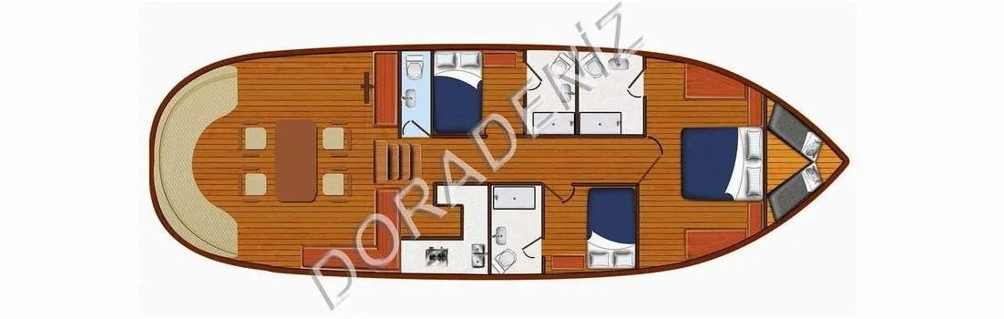 Marmaris’te Lüks Gulet Dora Deniz – 19m, 2024 Yenilenmiş - Fotoğraf 2