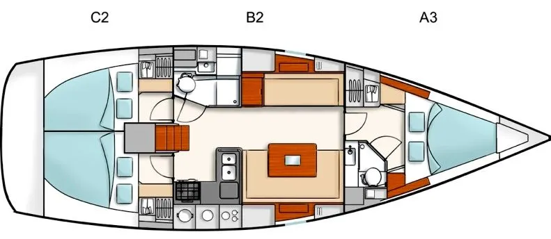 12.1м аренда парусная яхта Hanse 400 в Фетхие - Fotoğraf 2