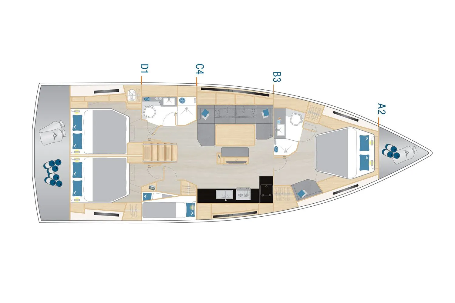 Rent a 14.6m Hanse 460 Sailing Yacht in Göcek - Fotoğraf 2