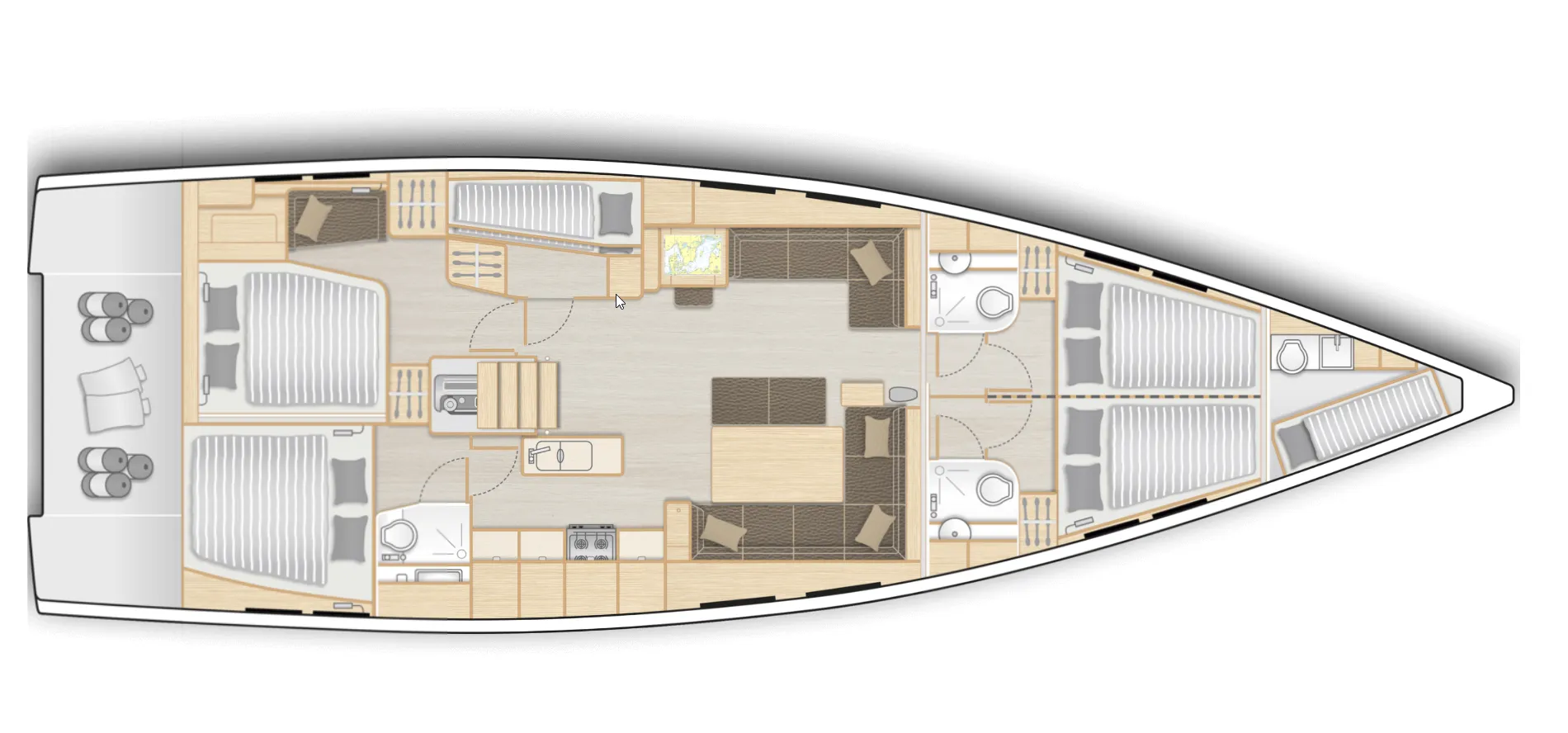 16.22m Göcek 6 Cabin Sailing Yacht Hire - Fotoğraf 2