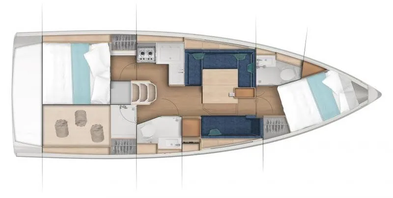 Göcek 11.22m Kiralık 2 Kabinli Yelkenli Yat - Fotoğraf 2