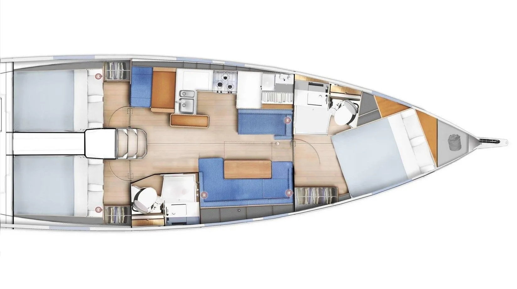 Marmaris 12.35m Kiralık Yelkenli Yat Jeanneau Sun Odyssey 410 - Fotoğraf 2