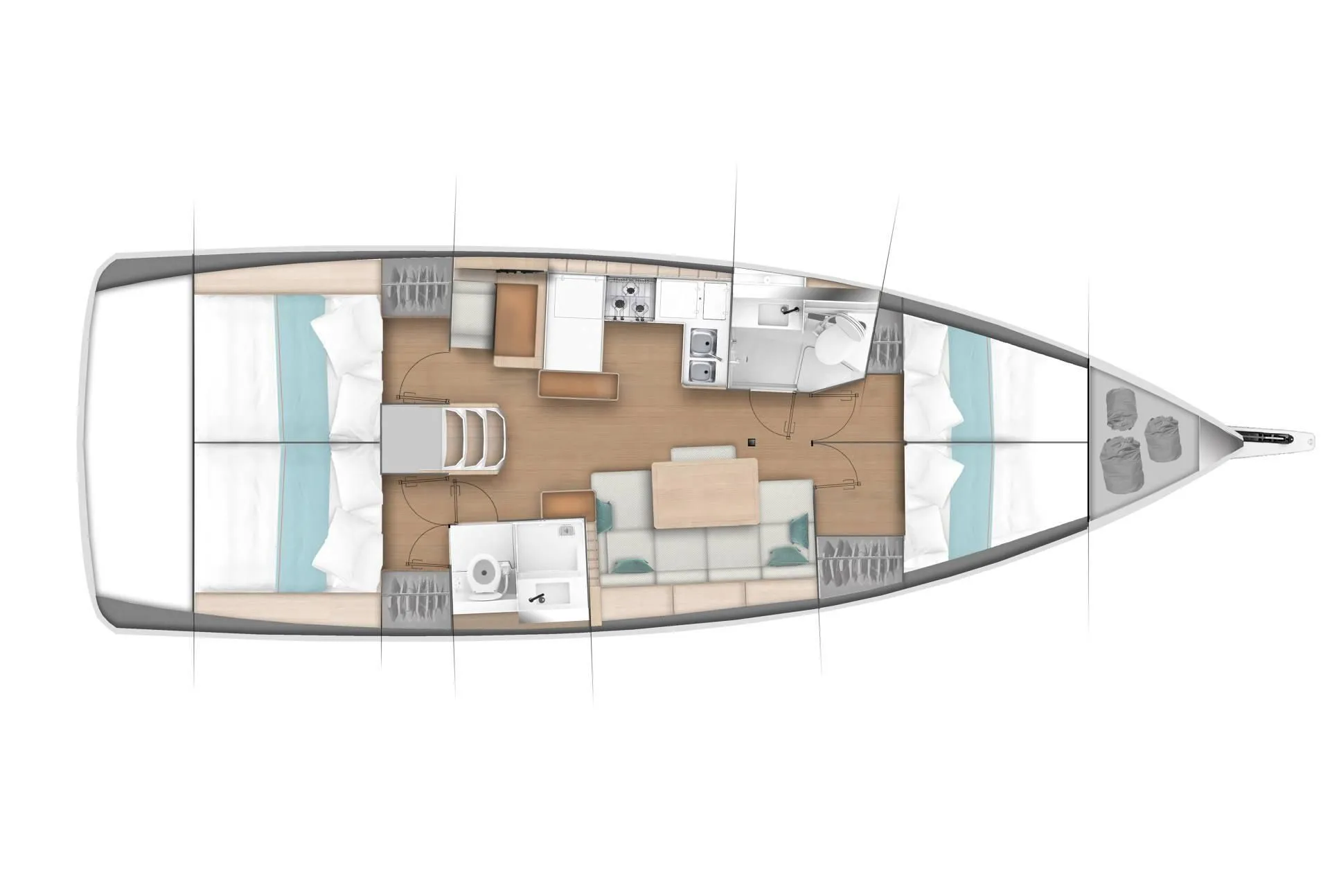 Charter a 13m Sailing Yacht Jeanneau Sun Odyssey 440 in Fethiye - Fotoğraf 2