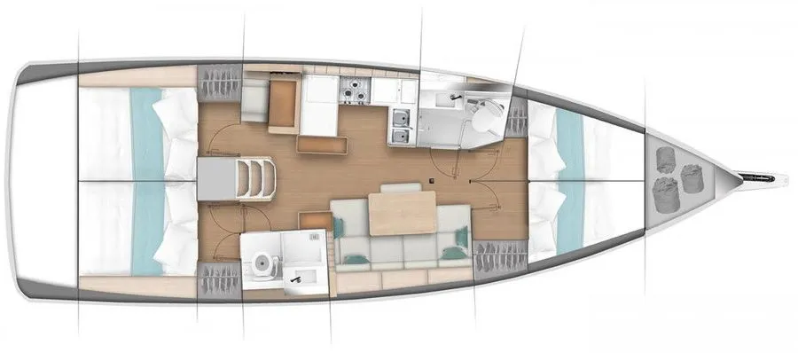 13m Fethiye Jeanneau Sun Odyssey 440 Hire - Fotoğraf 2