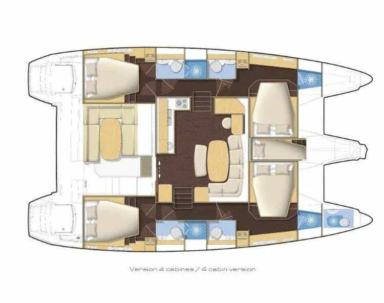 12.61m Marmaris 5 Cabin Catamaran Hire - Fotoğraf 2