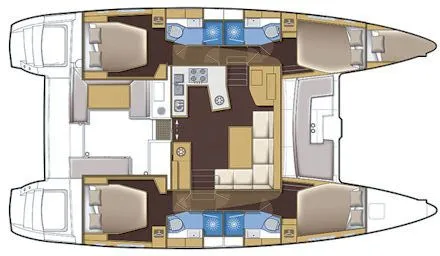 13.96m Marmaris 4 Cabin Catamaran Hire - Fotoğraf 2